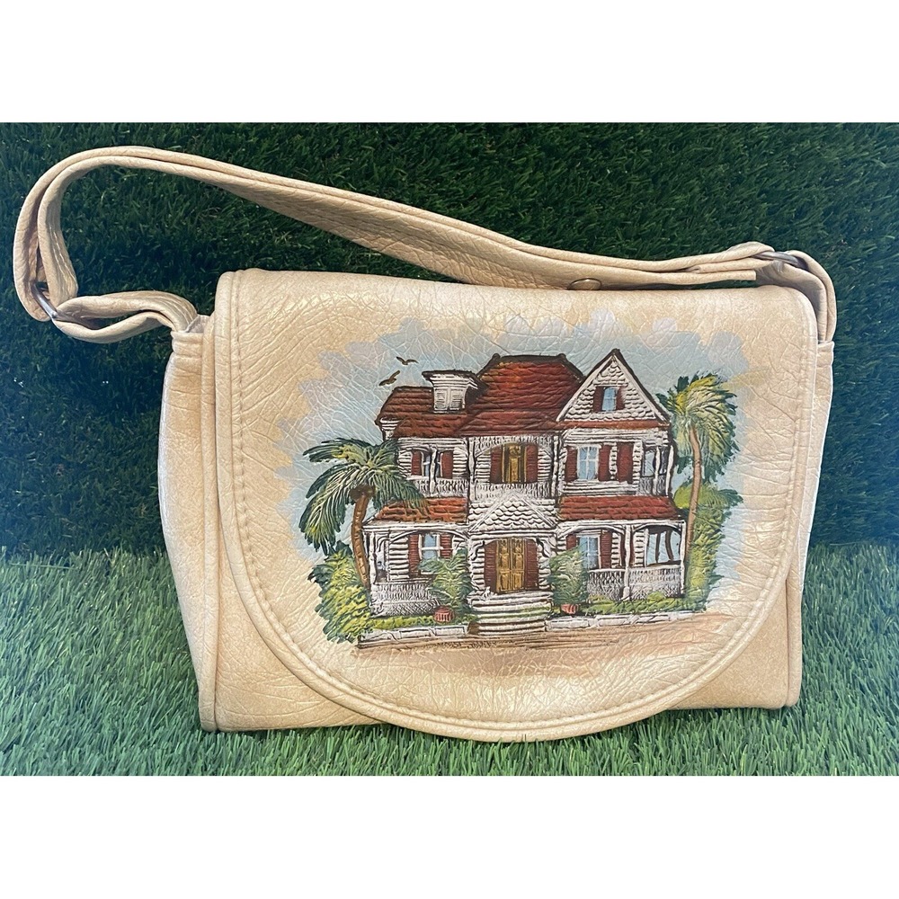 The Original Florida Keys Handbag Painted Leather Shoulder Purse Beach house